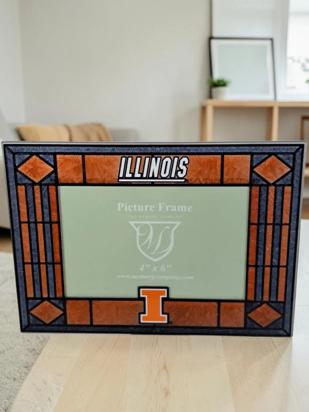 Illinois Fighting 4x6 Stained Glass Picture Frame The Memory Company College